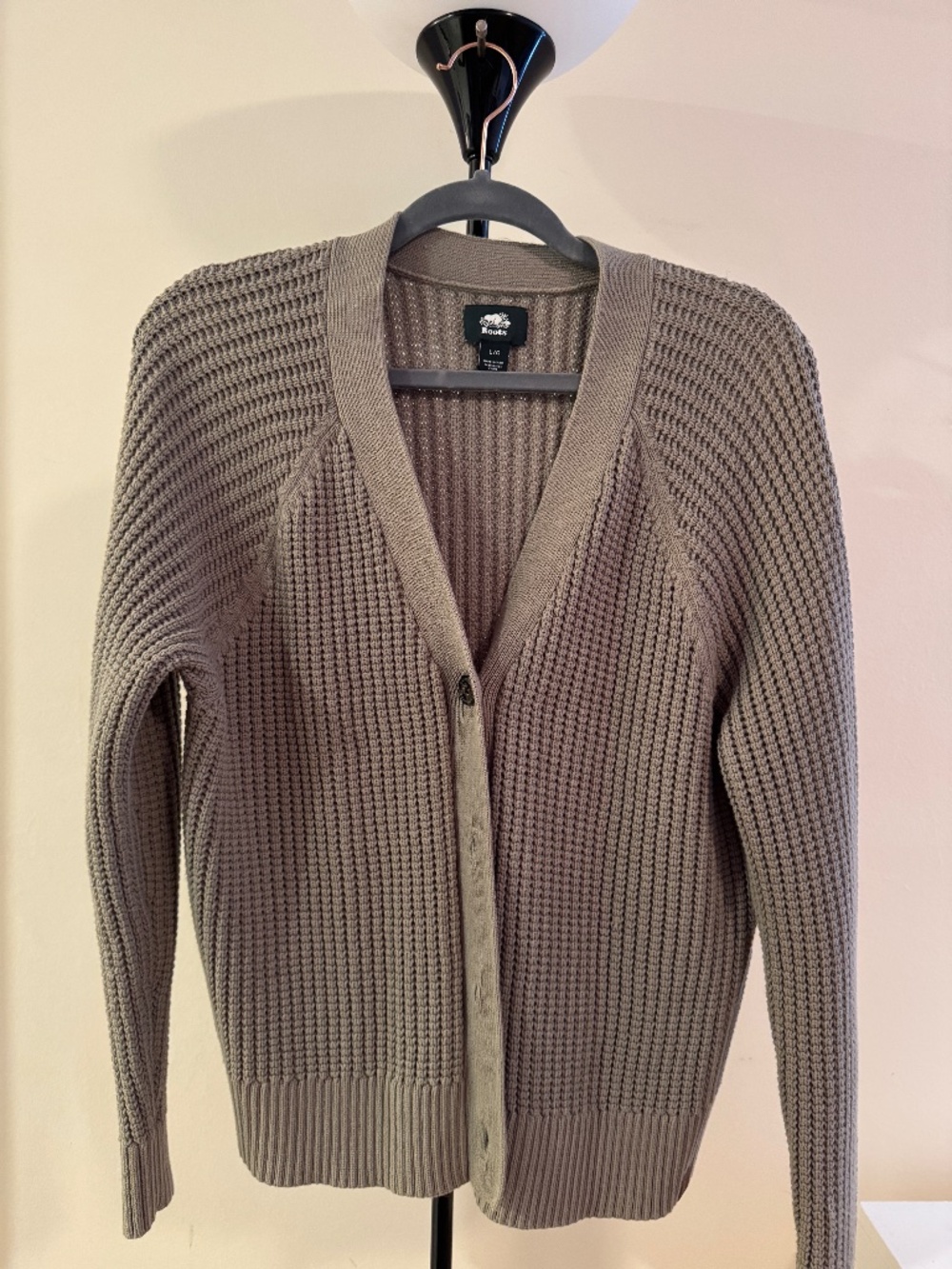 Roots Moss Green Waffle Knit Button Cardigan